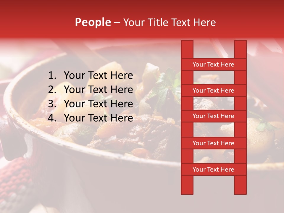 A Pot Full Of Food With A Spoon In It PowerPoint Template