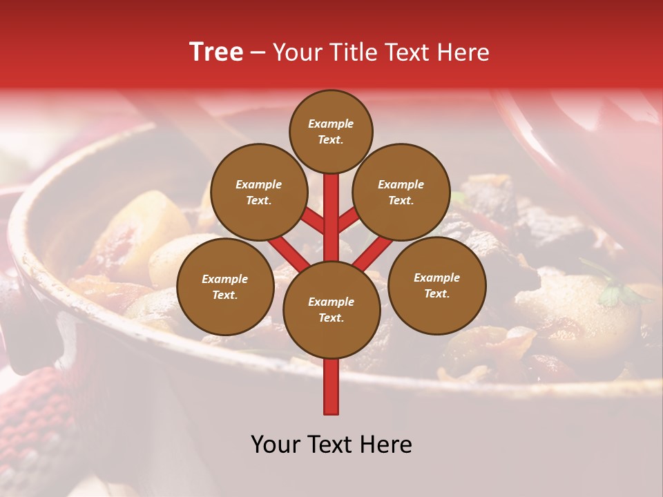 A Pot Full Of Food With A Spoon In It PowerPoint Template