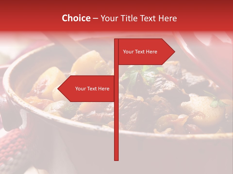 A Pot Full Of Food With A Spoon In It PowerPoint Template