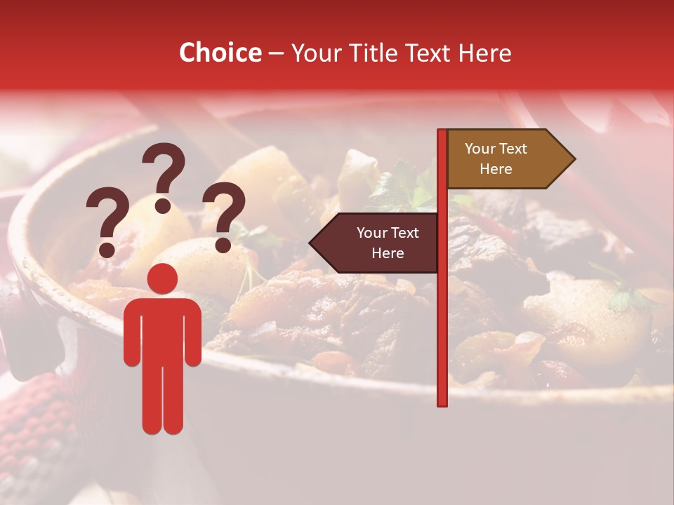 A Pot Full Of Food With A Spoon In It PowerPoint Template