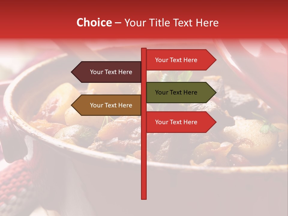A Pot Full Of Food With A Spoon In It PowerPoint Template