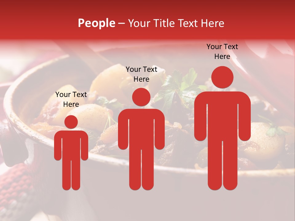 A Pot Full Of Food With A Spoon In It PowerPoint Template