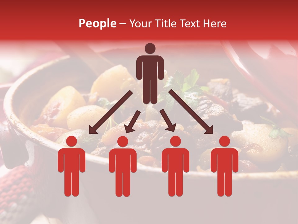 A Pot Full Of Food With A Spoon In It PowerPoint Template