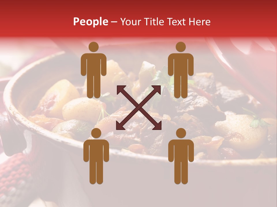 A Pot Full Of Food With A Spoon In It PowerPoint Template