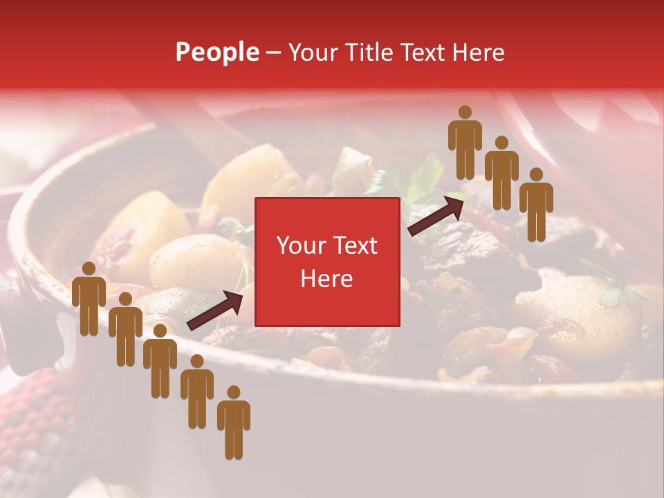 A Pot Full Of Food With A Spoon In It PowerPoint Template