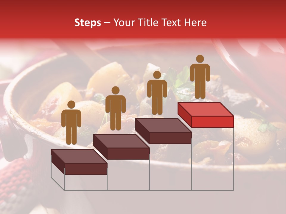 A Pot Full Of Food With A Spoon In It PowerPoint Template