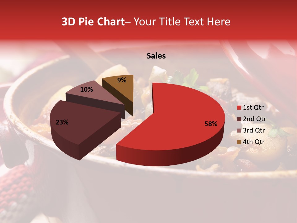 A Pot Full Of Food With A Spoon In It PowerPoint Template