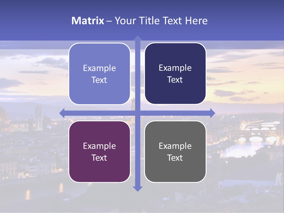 Beautiful Sunset Over The River Arno In Florence, Italy, Hdr PowerPoint Template