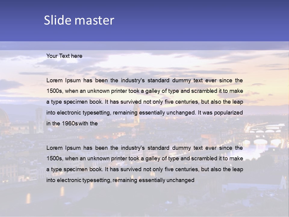 Beautiful Sunset Over The River Arno In Florence, Italy, Hdr PowerPoint Template