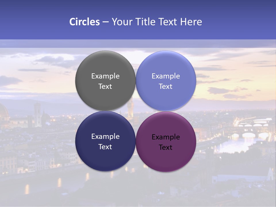 Beautiful Sunset Over The River Arno In Florence, Italy, Hdr PowerPoint Template