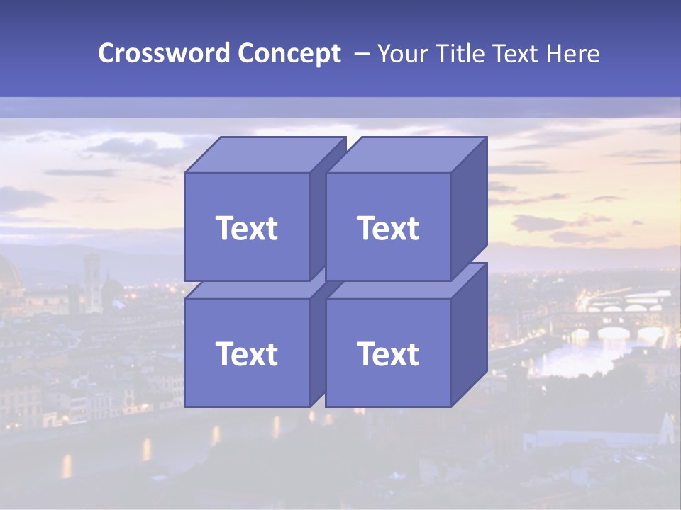 Beautiful Sunset Over The River Arno In Florence, Italy, Hdr PowerPoint Template