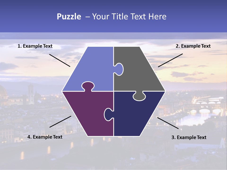 Beautiful Sunset Over The River Arno In Florence, Italy, Hdr PowerPoint Template