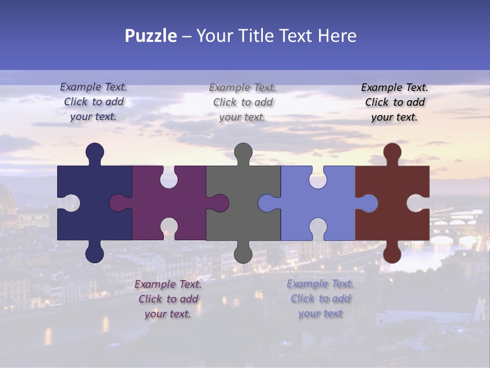 Beautiful Sunset Over The River Arno In Florence, Italy, Hdr PowerPoint Template