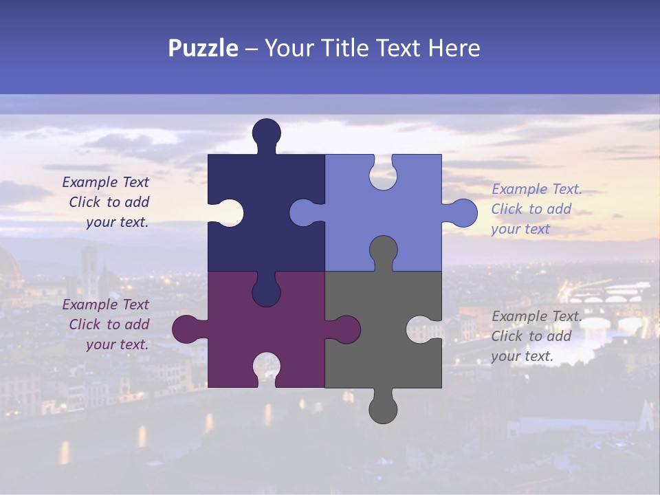 Beautiful Sunset Over The River Arno In Florence, Italy, Hdr PowerPoint Template