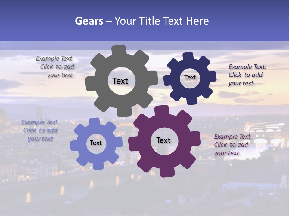 Beautiful Sunset Over The River Arno In Florence, Italy, Hdr PowerPoint Template