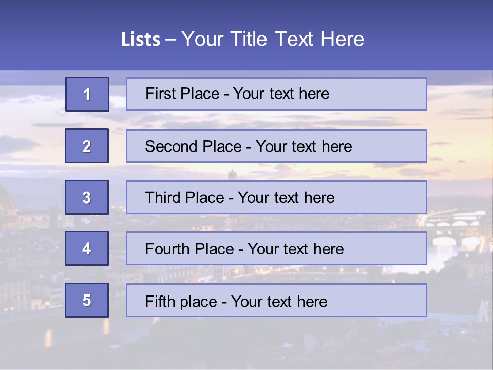 Beautiful Sunset Over The River Arno In Florence, Italy, Hdr PowerPoint Template