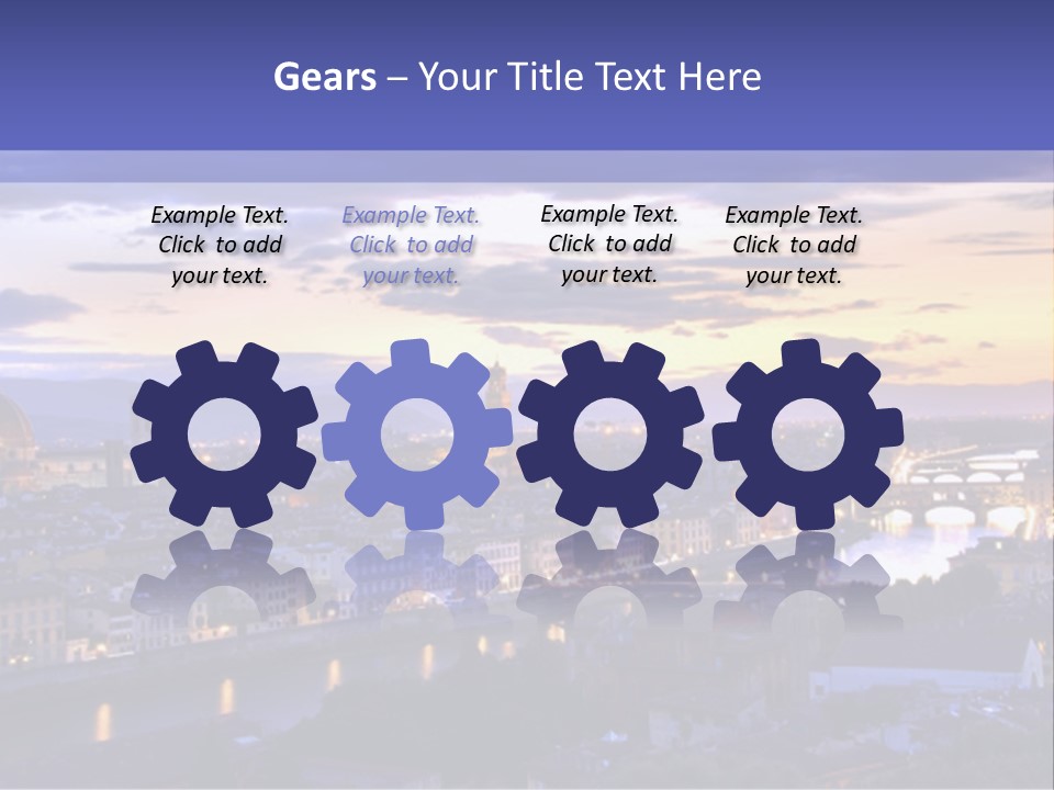 Beautiful Sunset Over The River Arno In Florence, Italy, Hdr PowerPoint Template