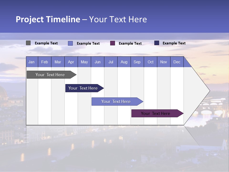 Beautiful Sunset Over The River Arno In Florence, Italy, Hdr PowerPoint Template
