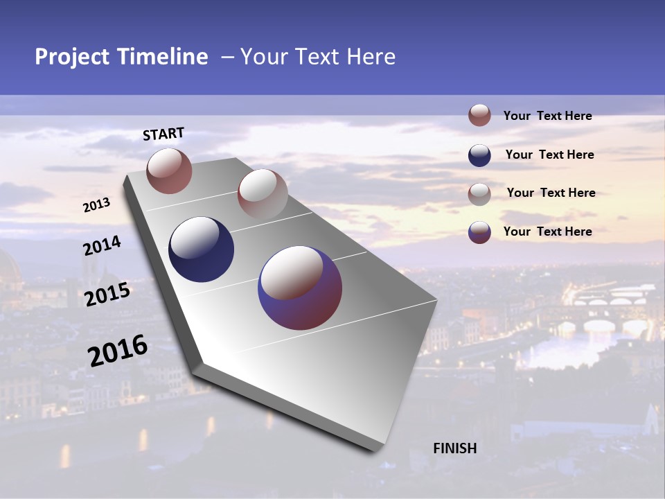 Beautiful Sunset Over The River Arno In Florence, Italy, Hdr PowerPoint Template