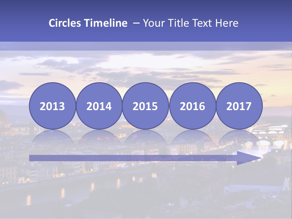 Beautiful Sunset Over The River Arno In Florence, Italy, Hdr PowerPoint Template