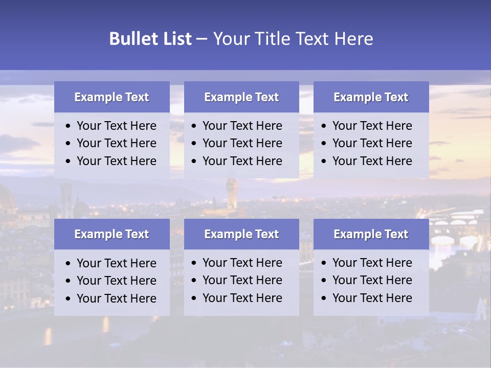 Beautiful Sunset Over The River Arno In Florence, Italy, Hdr PowerPoint Template