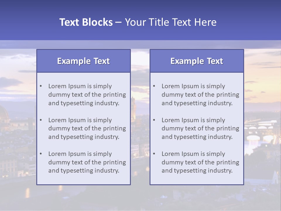 Beautiful Sunset Over The River Arno In Florence, Italy, Hdr PowerPoint Template