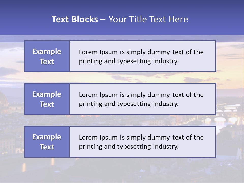 Beautiful Sunset Over The River Arno In Florence, Italy, Hdr PowerPoint Template