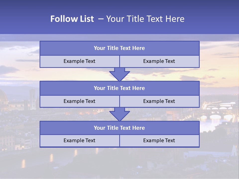 Beautiful Sunset Over The River Arno In Florence, Italy, Hdr PowerPoint Template