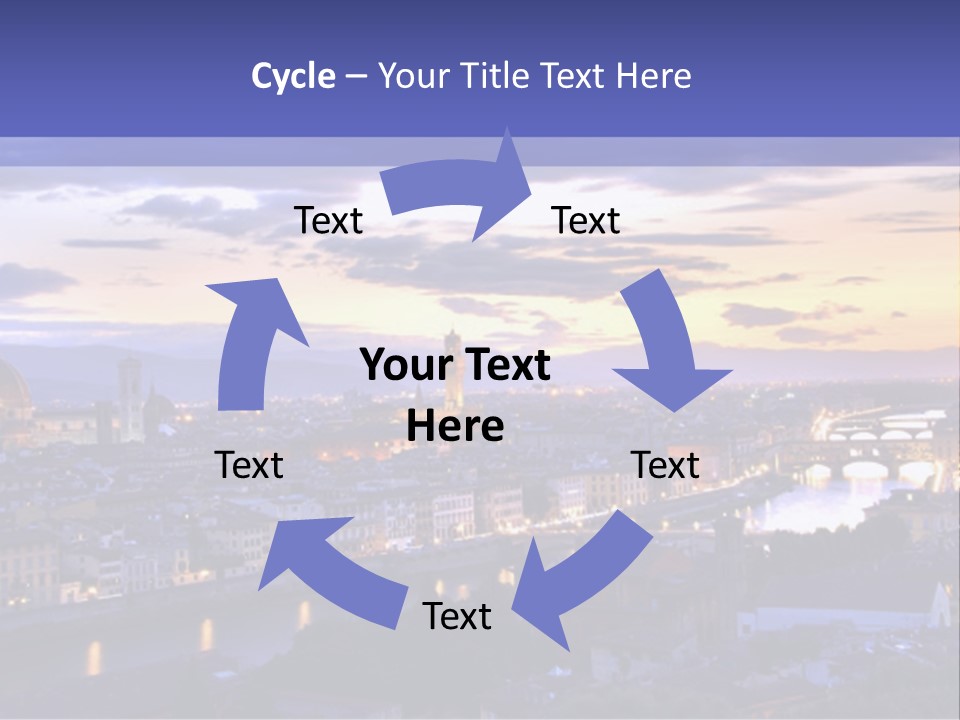 Beautiful Sunset Over The River Arno In Florence, Italy, Hdr PowerPoint Template