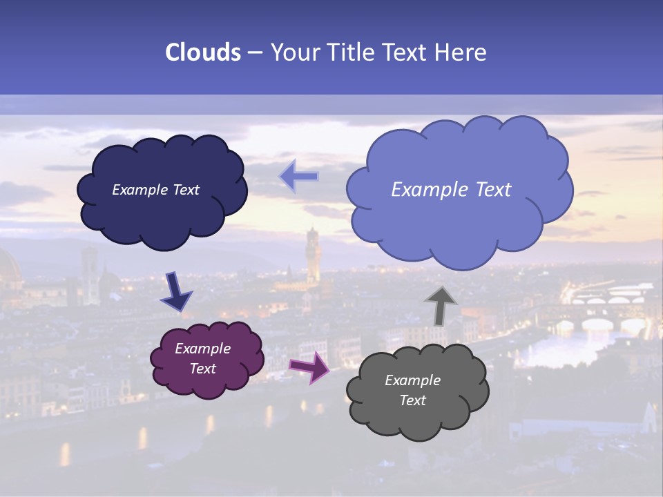 Beautiful Sunset Over The River Arno In Florence, Italy, Hdr PowerPoint Template