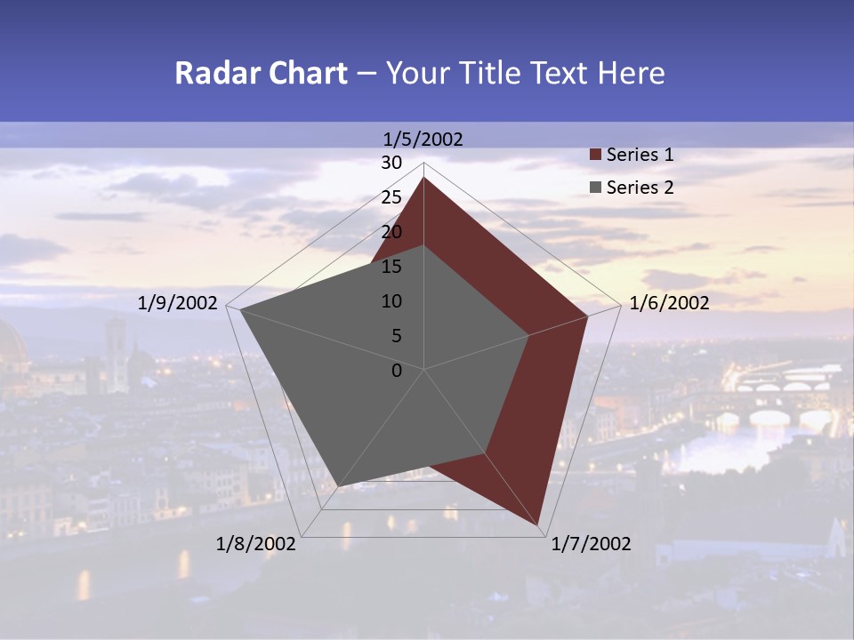 Beautiful Sunset Over The River Arno In Florence, Italy, Hdr PowerPoint Template