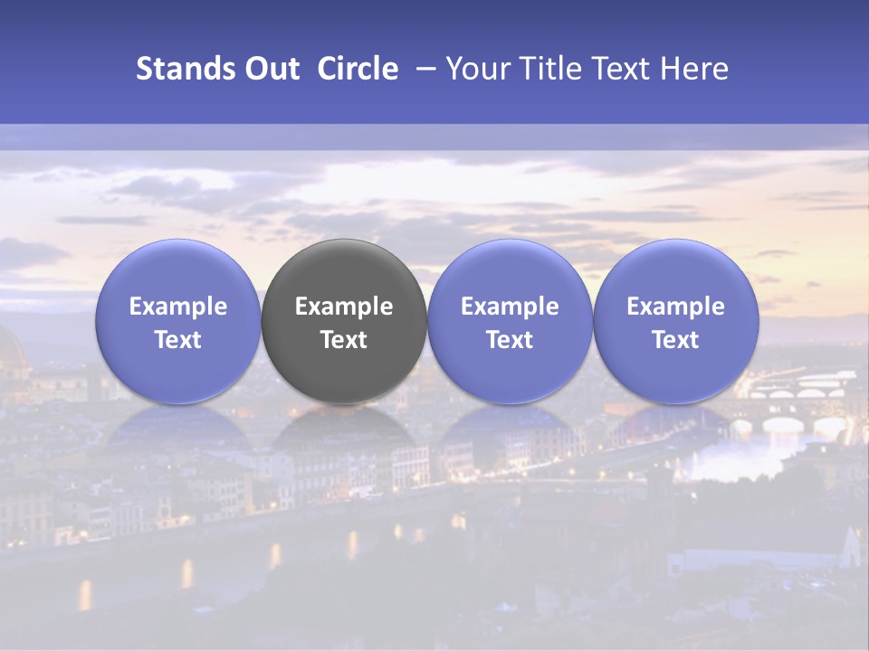 Beautiful Sunset Over The River Arno In Florence, Italy, Hdr PowerPoint Template