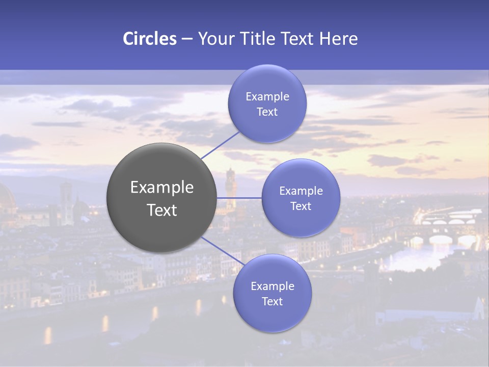 Beautiful Sunset Over The River Arno In Florence, Italy, Hdr PowerPoint Template