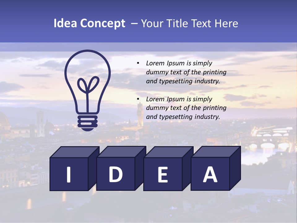 Beautiful Sunset Over The River Arno In Florence, Italy, Hdr PowerPoint Template