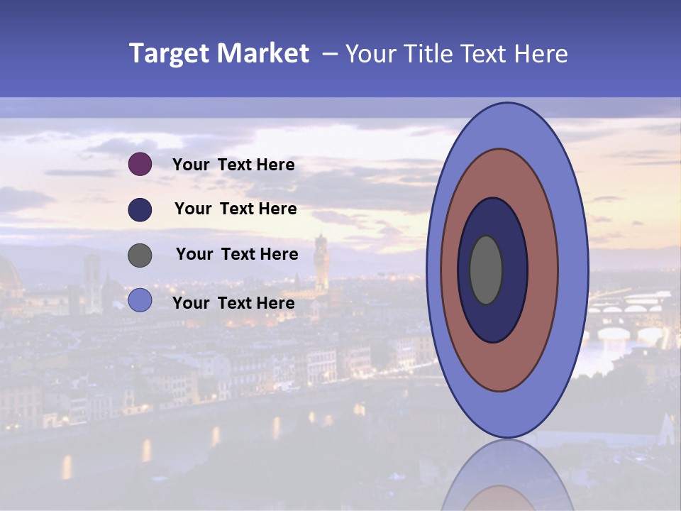 Beautiful Sunset Over The River Arno In Florence, Italy, Hdr PowerPoint Template