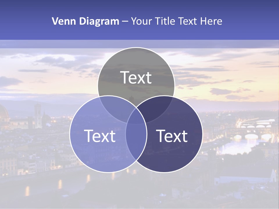 Beautiful Sunset Over The River Arno In Florence, Italy, Hdr PowerPoint Template