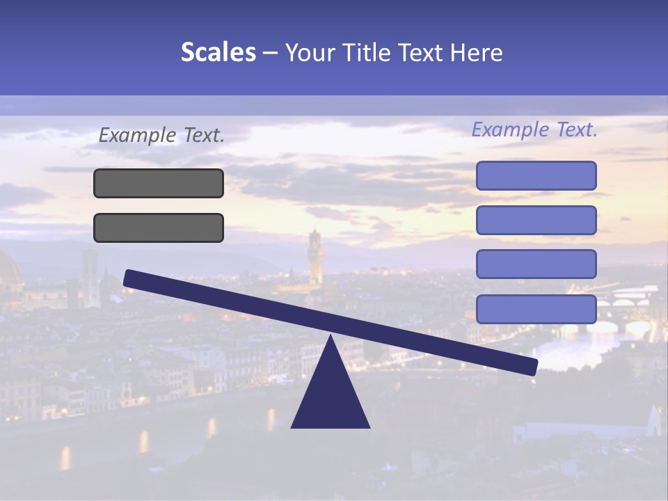Beautiful Sunset Over The River Arno In Florence, Italy, Hdr PowerPoint Template
