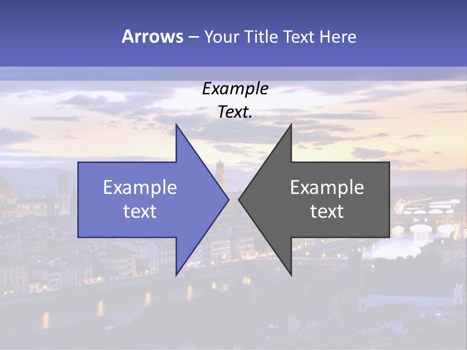 Beautiful Sunset Over The River Arno In Florence, Italy, Hdr PowerPoint Template