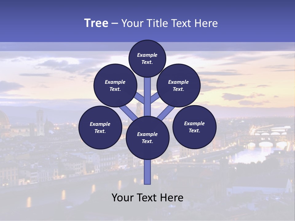 Beautiful Sunset Over The River Arno In Florence, Italy, Hdr PowerPoint Template