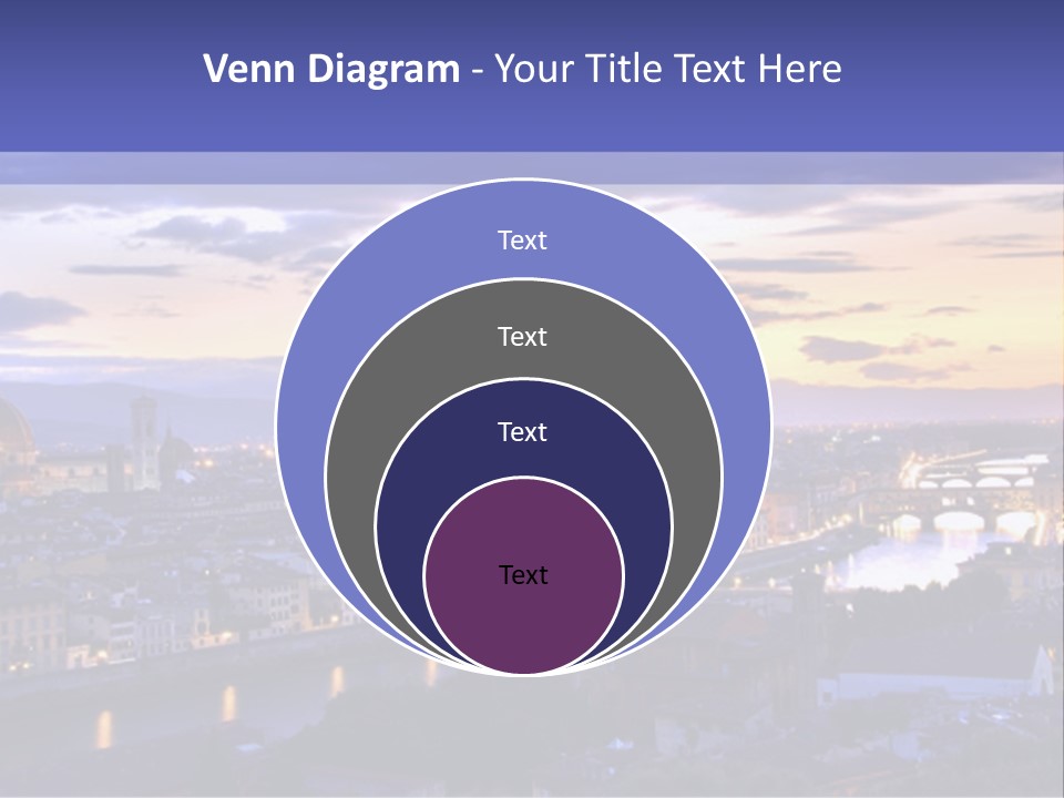 Beautiful Sunset Over The River Arno In Florence, Italy, Hdr PowerPoint Template