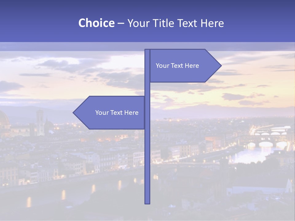 Beautiful Sunset Over The River Arno In Florence, Italy, Hdr PowerPoint Template