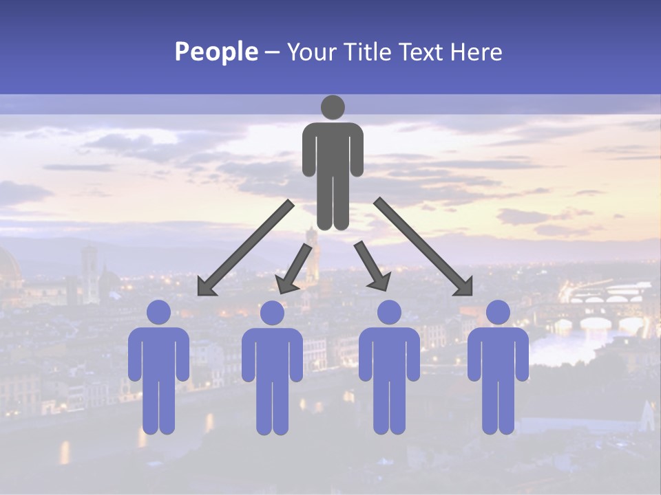 Beautiful Sunset Over The River Arno In Florence, Italy, Hdr PowerPoint Template