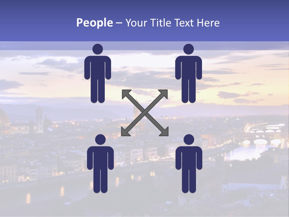 Beautiful Sunset Over The River Arno In Florence, Italy, Hdr PowerPoint Template