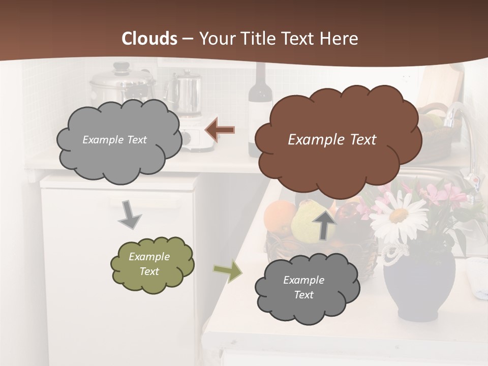 Kitchen In Maisonette Apartment In The Greek Islands Santorini Town Of Oia Cave House PowerPoint Template