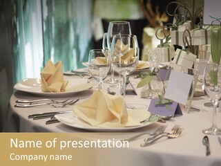 Elegant Table Setting For Wedding PowerPoint Template