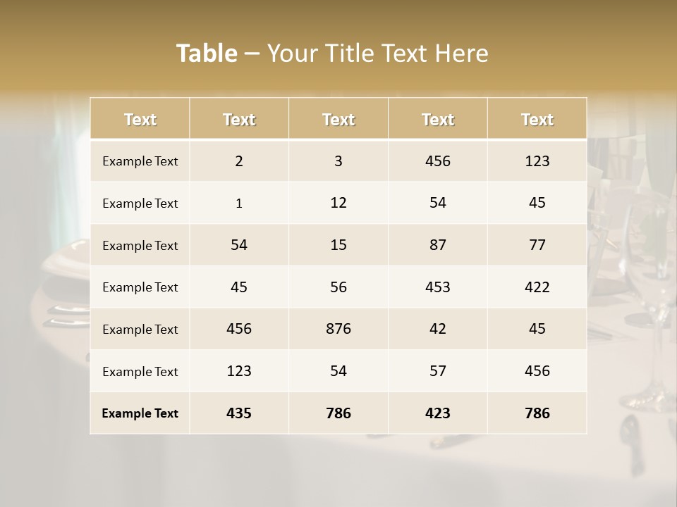 Elegant Table Setting For Wedding PowerPoint Template