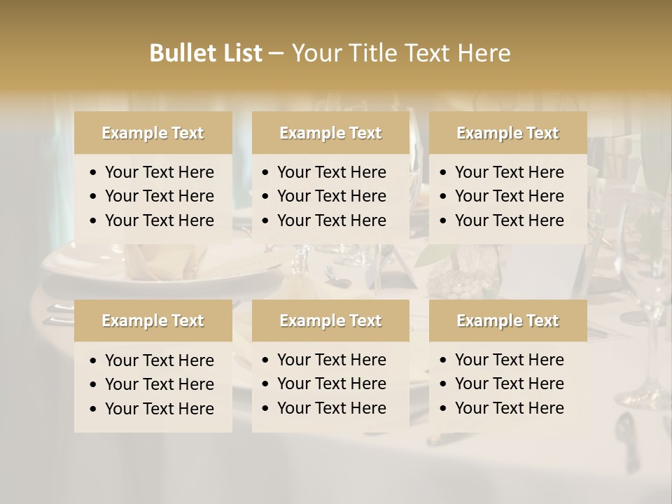 Elegant Table Setting For Wedding PowerPoint Template