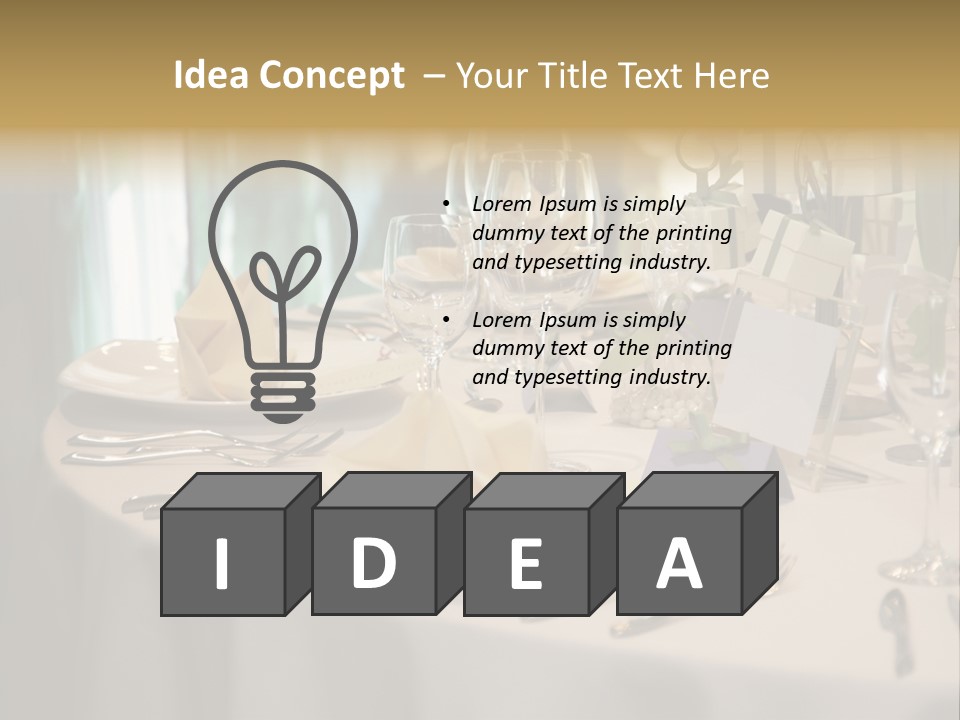 Elegant Table Setting For Wedding PowerPoint Template