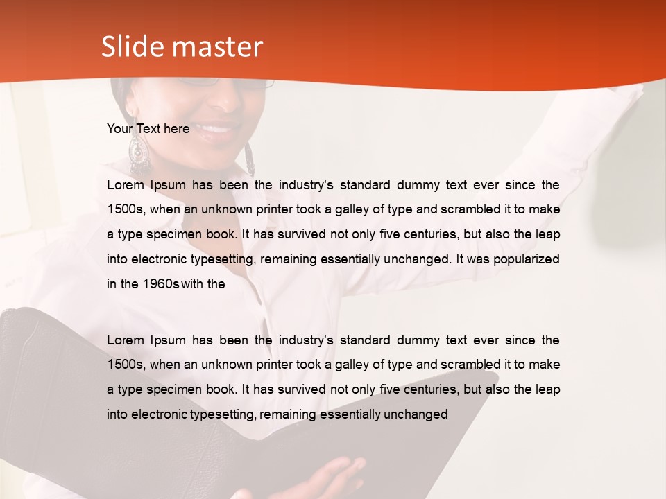 Young Beautiful School Teacher Write On Blackboard PowerPoint Template