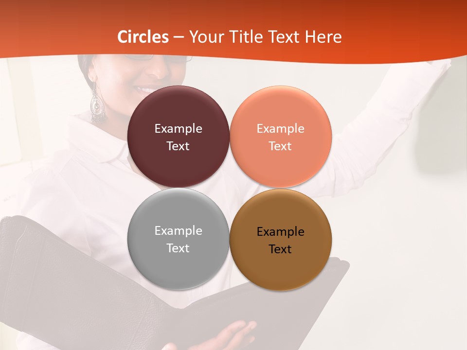 Young Beautiful School Teacher Write On Blackboard PowerPoint Template